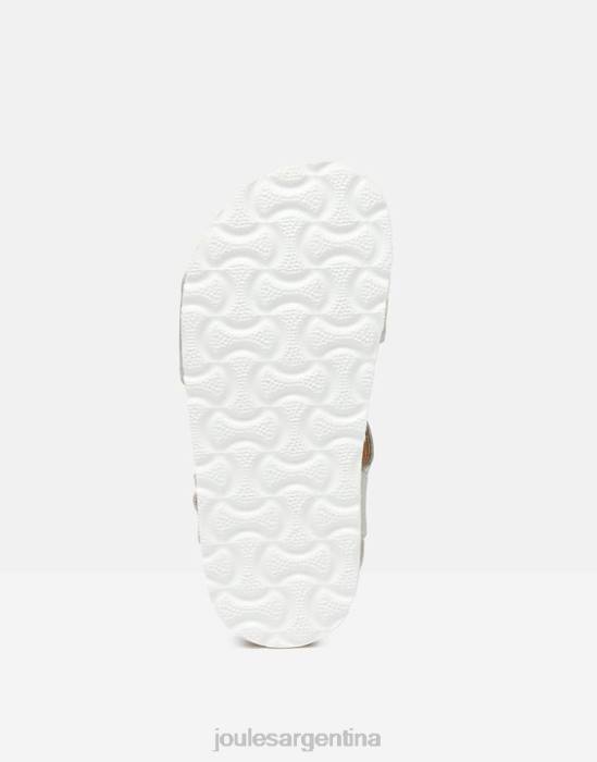 Joules sandalias scarlett con barra en T chicas plata calzado 64BB333