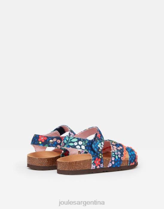 Joules sandalias tessie con varias tiras y velcro chicas floreciente de gema azul calzado 64BB332