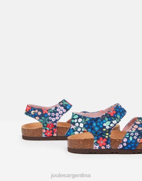 Joules sandalias tessie con varias tiras y velcro chicas floreciente de gema azul calzado 64BB332