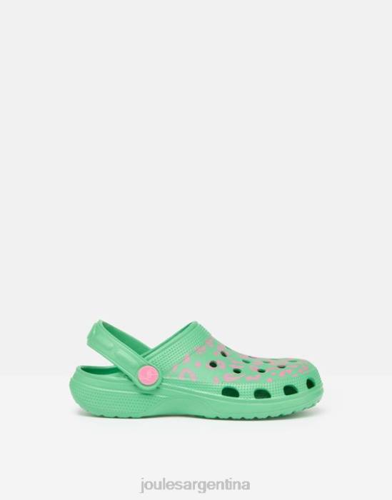 Joules zuecos sin cordones poole chicas leopardo rosa verde calzado 64BB325