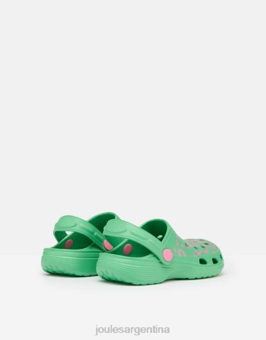 Joules zuecos sin cordones poole chicas leopardo rosa verde calzado 64BB325