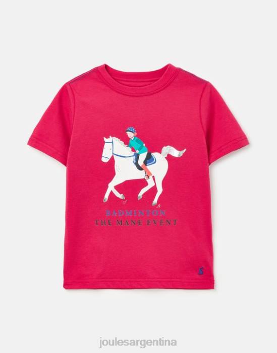 Joules Camiseta de manga corta de bádminton unisex para niños de 2 a 12 años. chicas frambuesa profunda vestir 64BB284