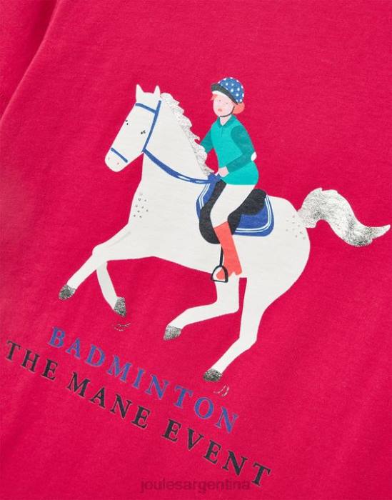 Joules Camiseta de manga corta de bádminton unisex para niños de 2 a 12 años. chicas frambuesa profunda vestir 64BB284