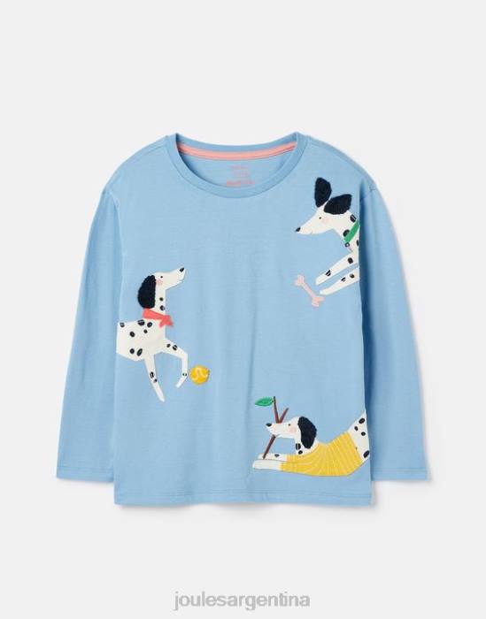 Joules camiseta ava manga larga 2-12 años chicas bel air azul vestir 64BB272