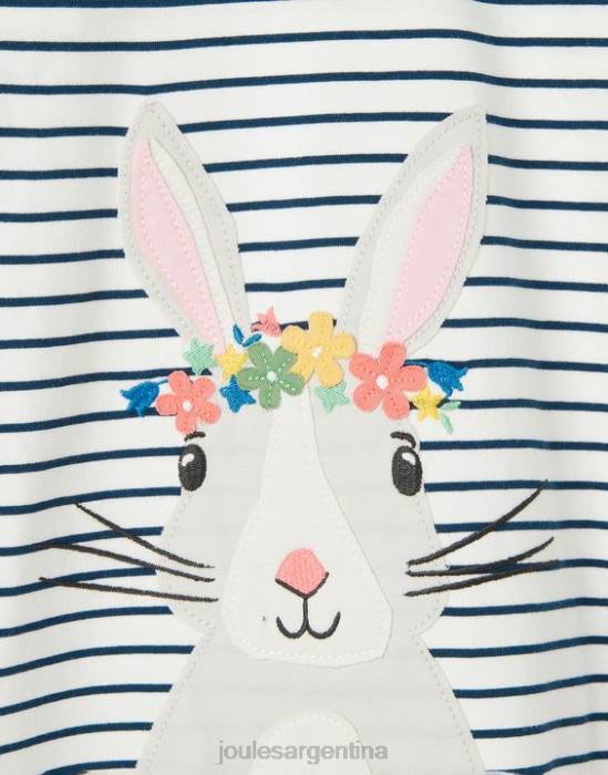 Joules camiseta ava manga larga 2-12 años chicas raya azul marino crema vestir 64BB281