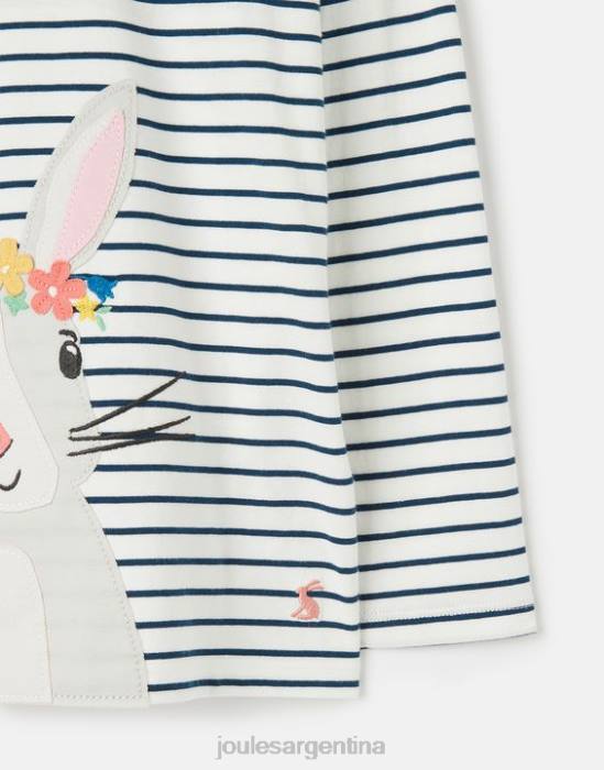 Joules camiseta ava manga larga 2-12 años chicas raya azul marino crema vestir 64BB281