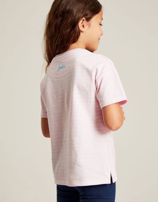 Joules camiseta bethany apliques 2-12 años chicas rosa afrutado vestir 64BB295