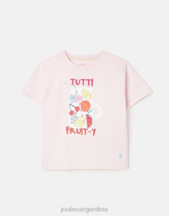 Joules camiseta bethany apliques 2-12 años chicas rosa afrutado vestir 64BB295