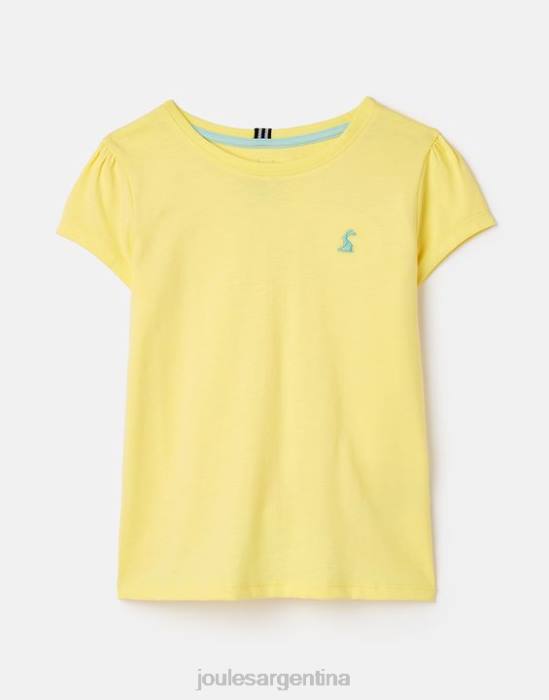 Joules camiseta cassie manga corta 2-12 años chicas de color amarillo pálido vestir 64BB275