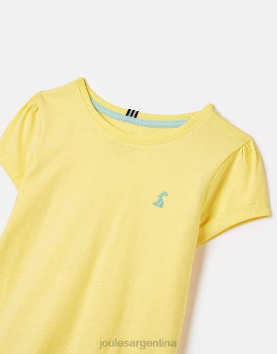 Joules camiseta cassie manga corta 2-12 años chicas de color amarillo pálido vestir 64BB275