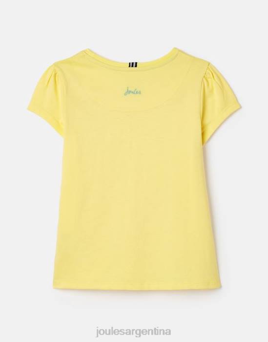 Joules camiseta cassie manga corta 2-12 años chicas de color amarillo pálido vestir 64BB275