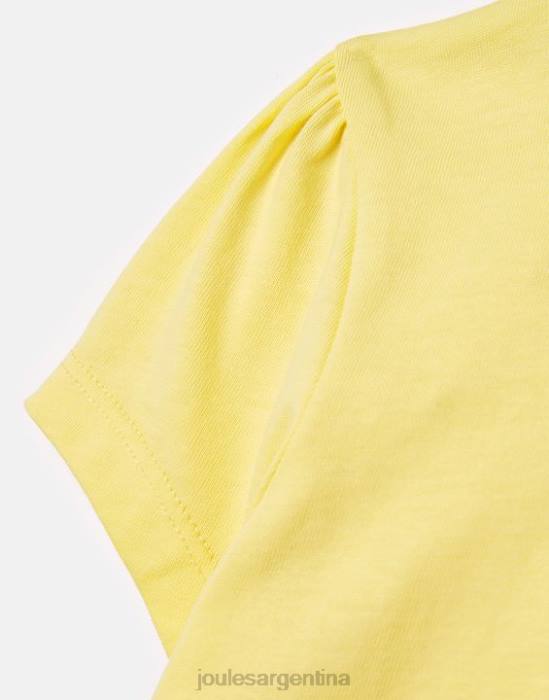Joules camiseta cassie manga corta 2-12 años chicas de color amarillo pálido vestir 64BB275