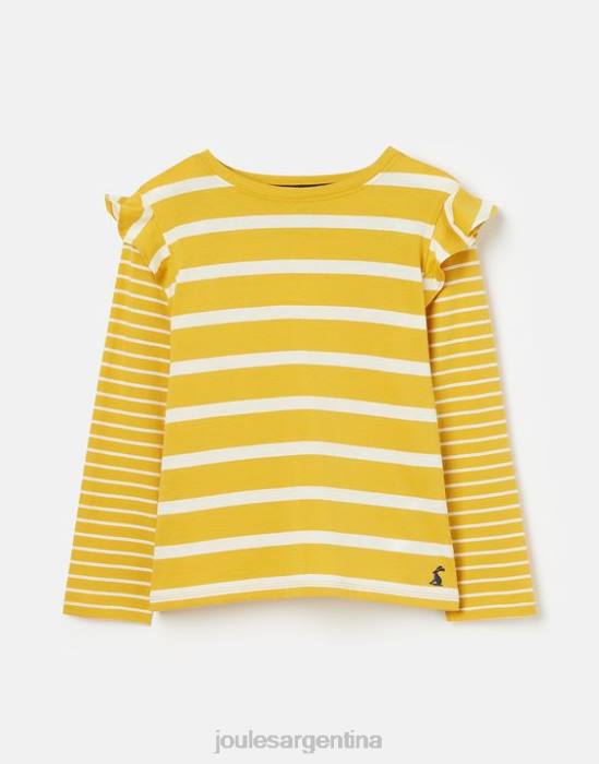 Joules camiseta jersey manga larga elora 2-12 años chicas raya amarilla vestir 64BB302