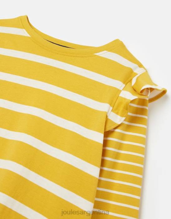 Joules camiseta jersey manga larga elora 2-12 años chicas raya amarilla vestir 64BB302