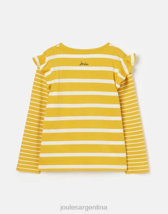 Joules camiseta jersey manga larga elora 2-12 años chicas raya amarilla vestir 64BB302