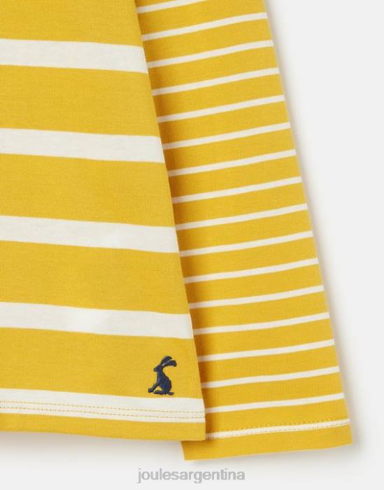 Joules camiseta jersey manga larga elora 2-12 años chicas raya amarilla vestir 64BB302