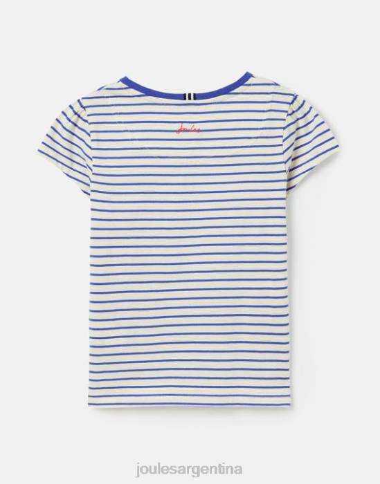Joules camiseta serigrafiada manga corta pixie 2-12 años chicas raya roja del corazón vestir 64BB265