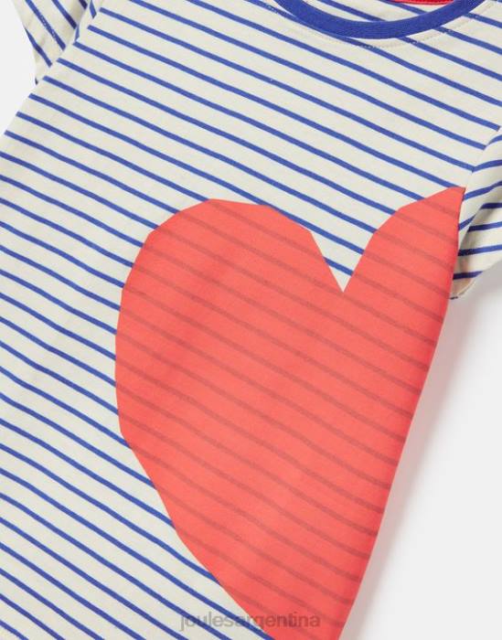 Joules camiseta serigrafiada manga corta pixie 2-12 años chicas raya roja del corazón vestir 64BB265