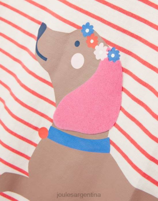 Joules camiseta serigrafiada pixie 2-12 años chicas perro raya vestir 64BB259