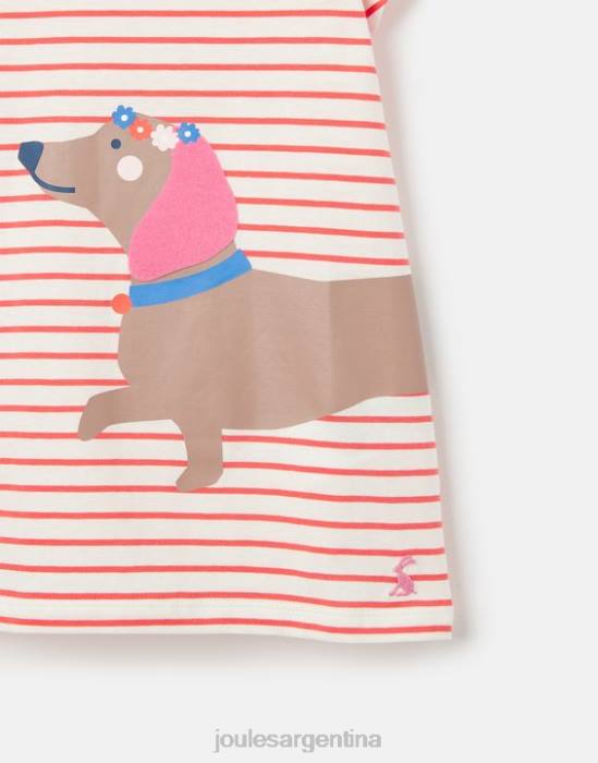 Joules camiseta serigrafiada pixie 2-12 años chicas perro raya vestir 64BB259