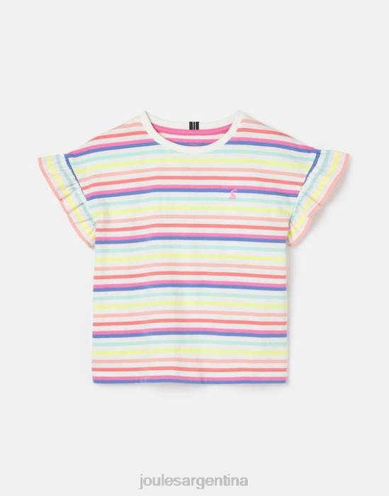 Joules camiseta volante manga corta frillside 2-12 años chicas raya múltiple vestir 64BB258