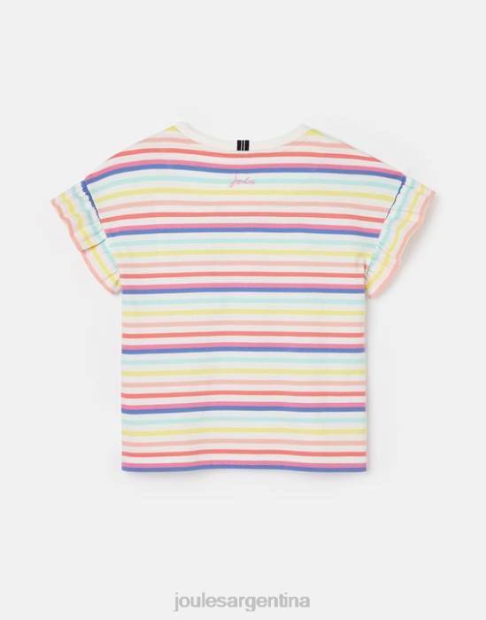 Joules camiseta volante manga corta frillside 2-12 años chicas raya múltiple vestir 64BB258