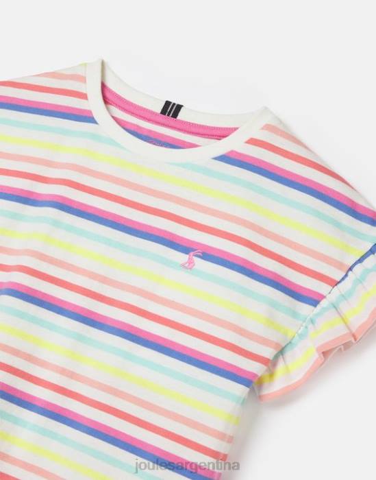 Joules camiseta volante manga corta frillside 2-12 años chicas raya múltiple vestir 64BB258