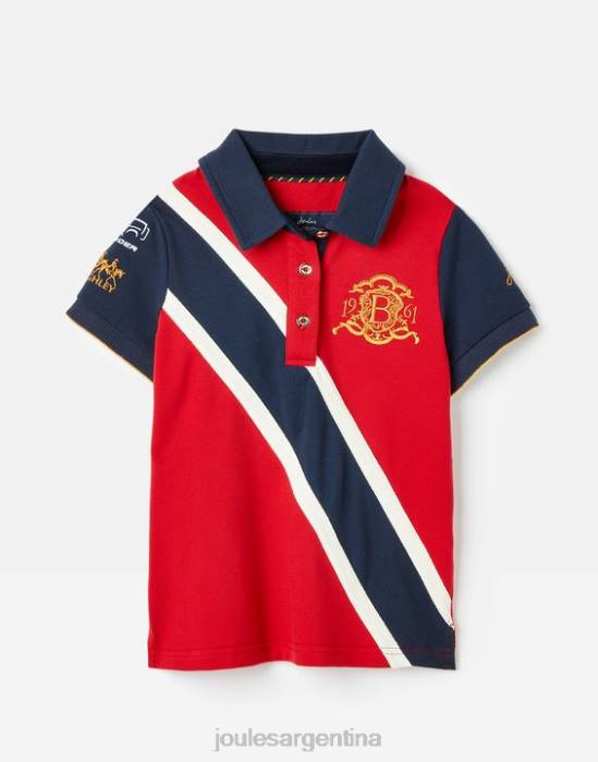 Joules polo burghley 2-12 años chicas rojo oscuro vestir 64BB329