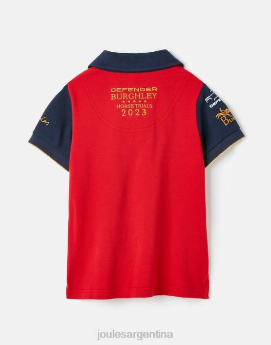 Joules polo burghley 2-12 años chicas rojo oscuro vestir 64BB329