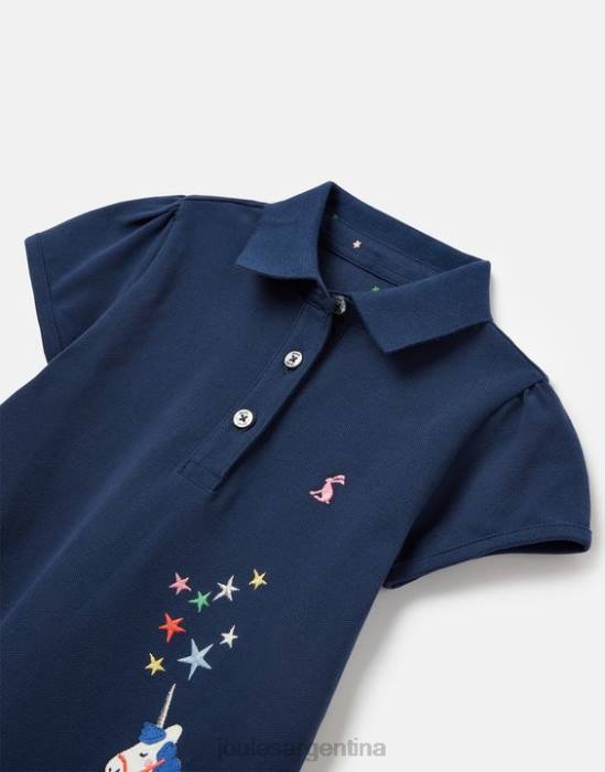 Joules polo moxie 2-12 años chicas unicornio azul marino vestir 64BB315