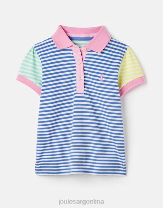 Joules polo rayas morgan 2-12 años chicas raya múltiple azul vestir 64BB255