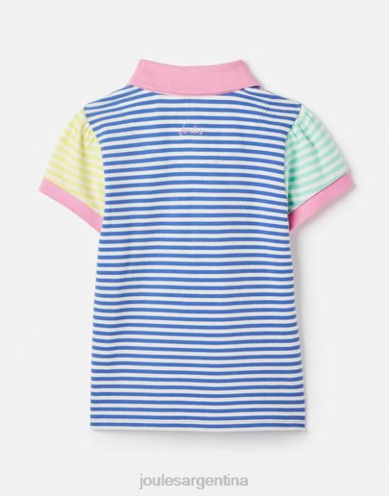 Joules polo rayas morgan 2-12 años chicas raya múltiple azul vestir 64BB255