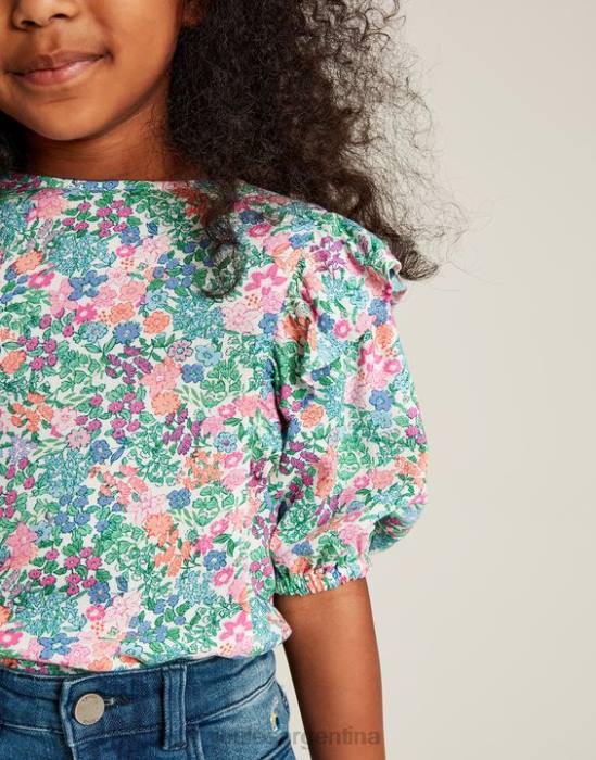 Joules top lauren con volantes tejidos 5-12 años chicas multi florecitas vestir 64BB257