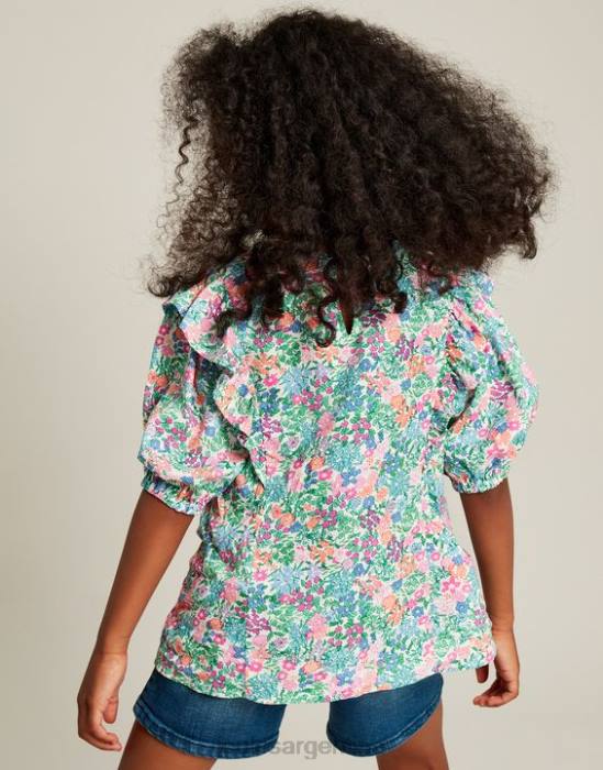 Joules top lauren con volantes tejidos 5-12 años chicas multi florecitas vestir 64BB257