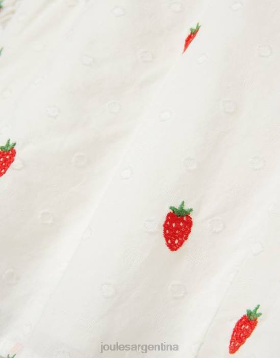 Joules top lauren tejido con volantes chicas mancha de fresa vestir 64BB318