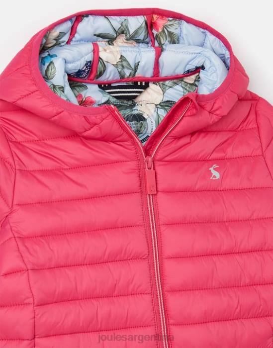 Joules Chaqueta acolchada plegable y reciclada resistente a la lluvia Kinnaird 1-12 años chicas Rosa brillante vestir 64BB279
