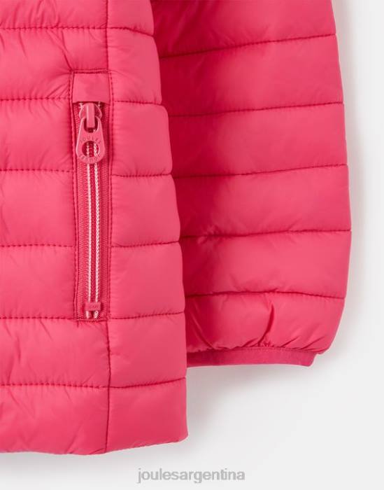 Joules Chaqueta acolchada plegable y reciclada resistente a la lluvia Kinnaird 1-12 años chicas Rosa brillante vestir 64BB279