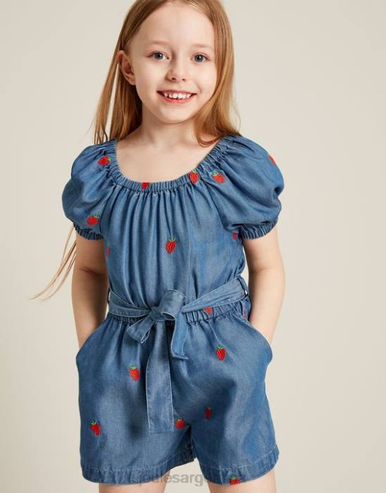 Joules mono betty con cuello cuadrado 2-12 años chicas cambray fresa vestir 64BB280