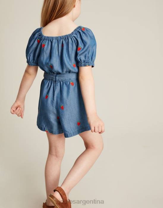 Joules mono betty con cuello cuadrado 2-12 años chicas cambray fresa vestir 64BB280