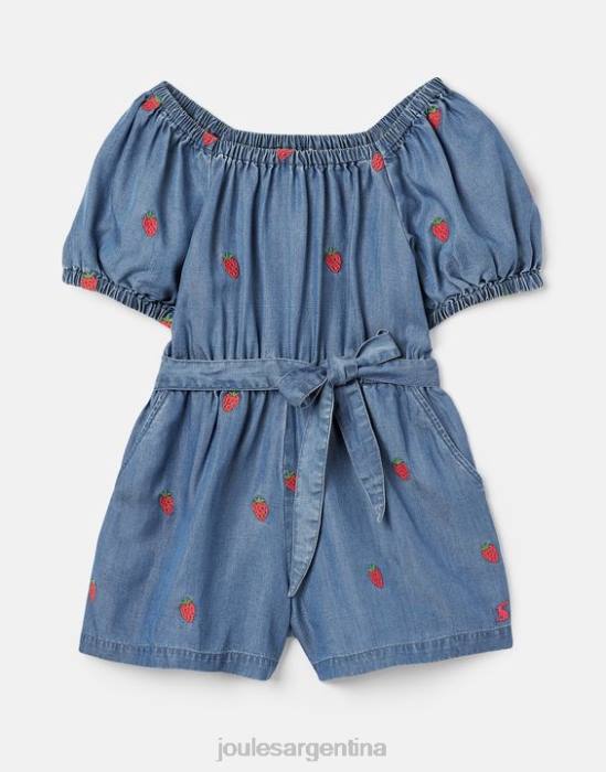 Joules mono betty con cuello cuadrado 2-12 años chicas cambray fresa vestir 64BB280