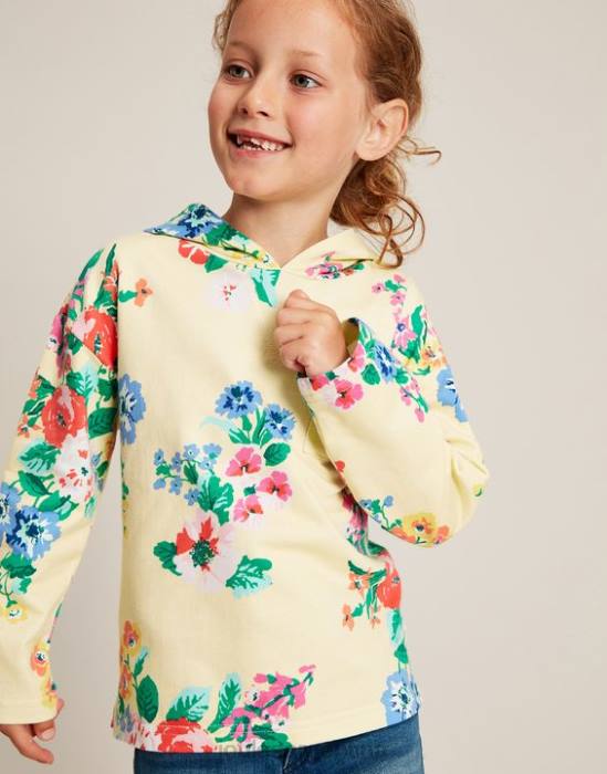 Joules sudadera con capucha ligera abbie 2-12 años chicas amarillo pastel vestir 64BB282
