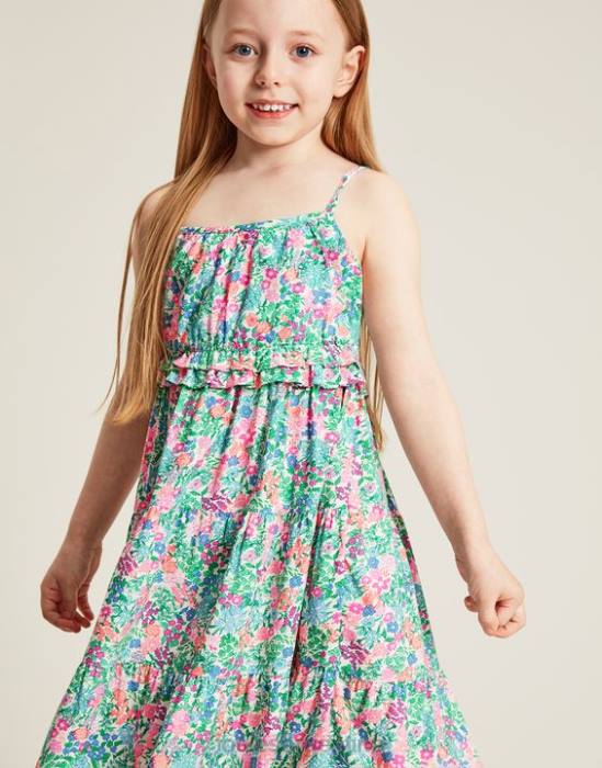 Joules theadora vestido imperio fruncido a capas 5-12 años chicas multi florecitas vestir 64BB293