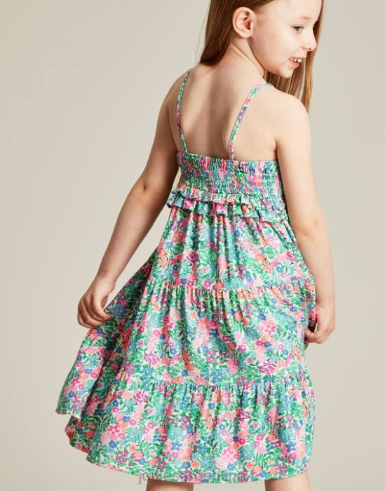 Joules theadora vestido imperio fruncido a capas 5-12 años chicas multi florecitas vestir 64BB293