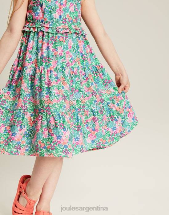 Joules theadora vestido imperio fruncido a capas 5-12 años chicas multi florecitas vestir 64BB293
