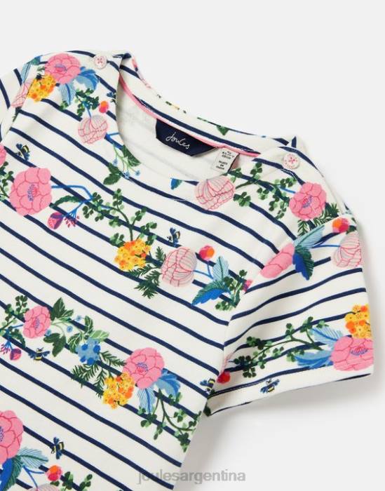 Joules vestido bretón de jersey harbour 2-12 años chicas raya floral del puerto vestir 64BB308