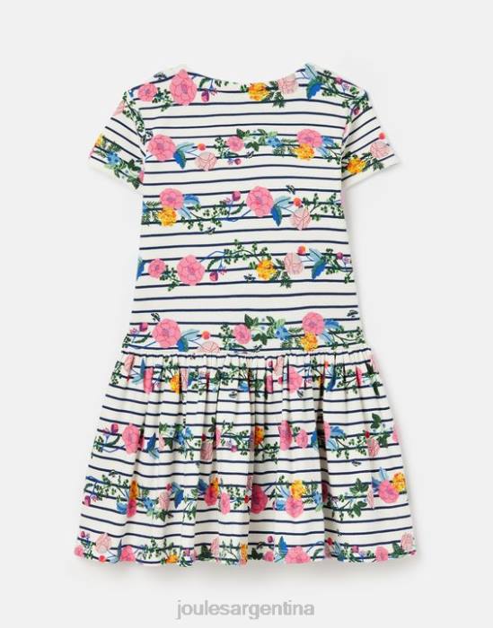 Joules vestido bretón de jersey harbour 2-12 años chicas raya floral del puerto vestir 64BB308
