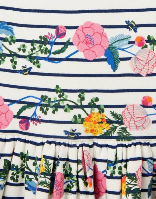 Joules vestido bretón de jersey harbour 2-12 años chicas raya floral del puerto vestir 64BB308