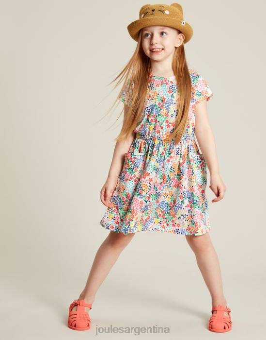Joules vestido de punto de manga corta jude 2-12 años chicas florecitas de fresa vestir 64BB274