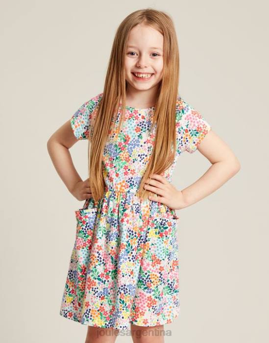 Joules vestido de punto de manga corta jude 2-12 años chicas florecitas de fresa vestir 64BB274