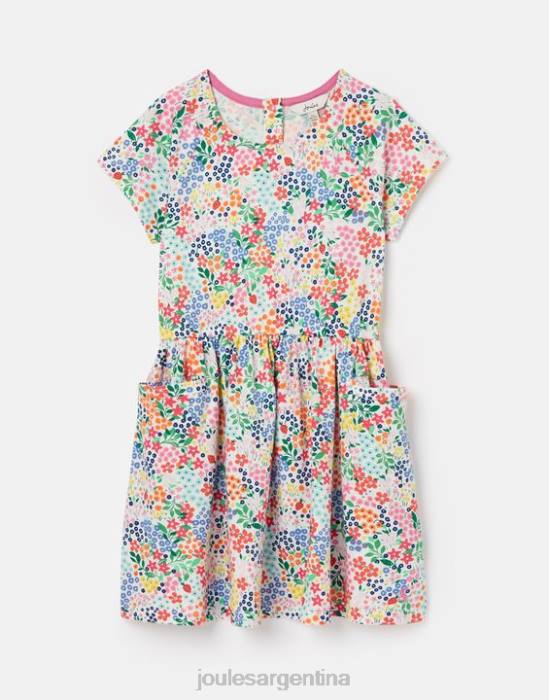 Joules vestido de punto de manga corta jude 2-12 años chicas florecitas de fresa vestir 64BB274